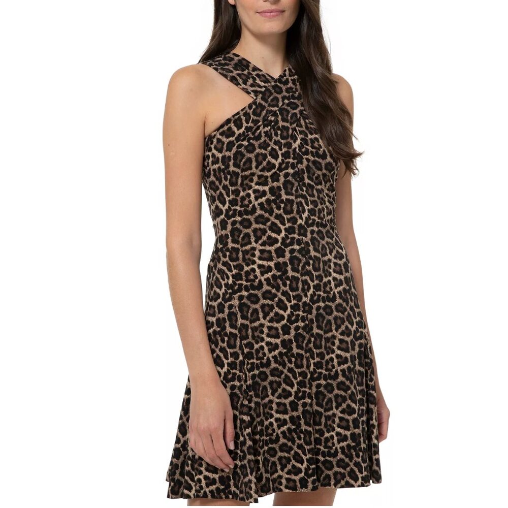 Michael Kors Petite Crossover Halter Dress